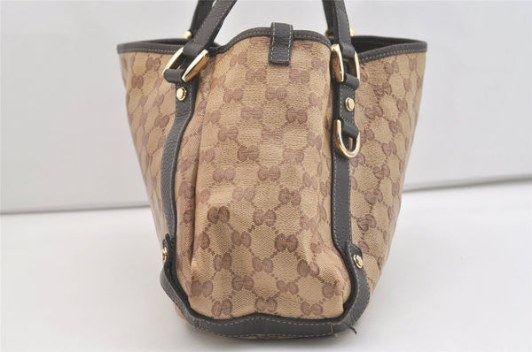 Authentic GUCCI GG Crystal Abbey Tote Bag GG PVC Leather 293578 Brown 4155J