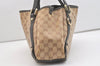 Authentic GUCCI GG Crystal Abbey Tote Bag GG PVC Leather 293578 Brown 4155J