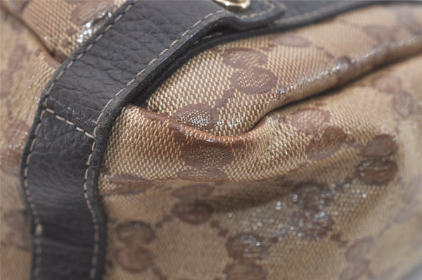 Authentic GUCCI GG Crystal Abbey Tote Bag GG PVC Leather 293578 Brown 4155J