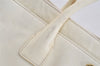 Authentic CHANEL Calf Skin Executive Line Turnlock 2Way Tote Bag White 4156J