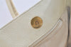 Authentic CHANEL Calf Skin Executive Line Turnlock 2Way Tote Bag White 4156J