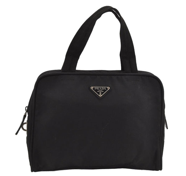 Authentic PRADA Nylon Tessuto Leather Shoulder Hand Bag Purse Black 4157J