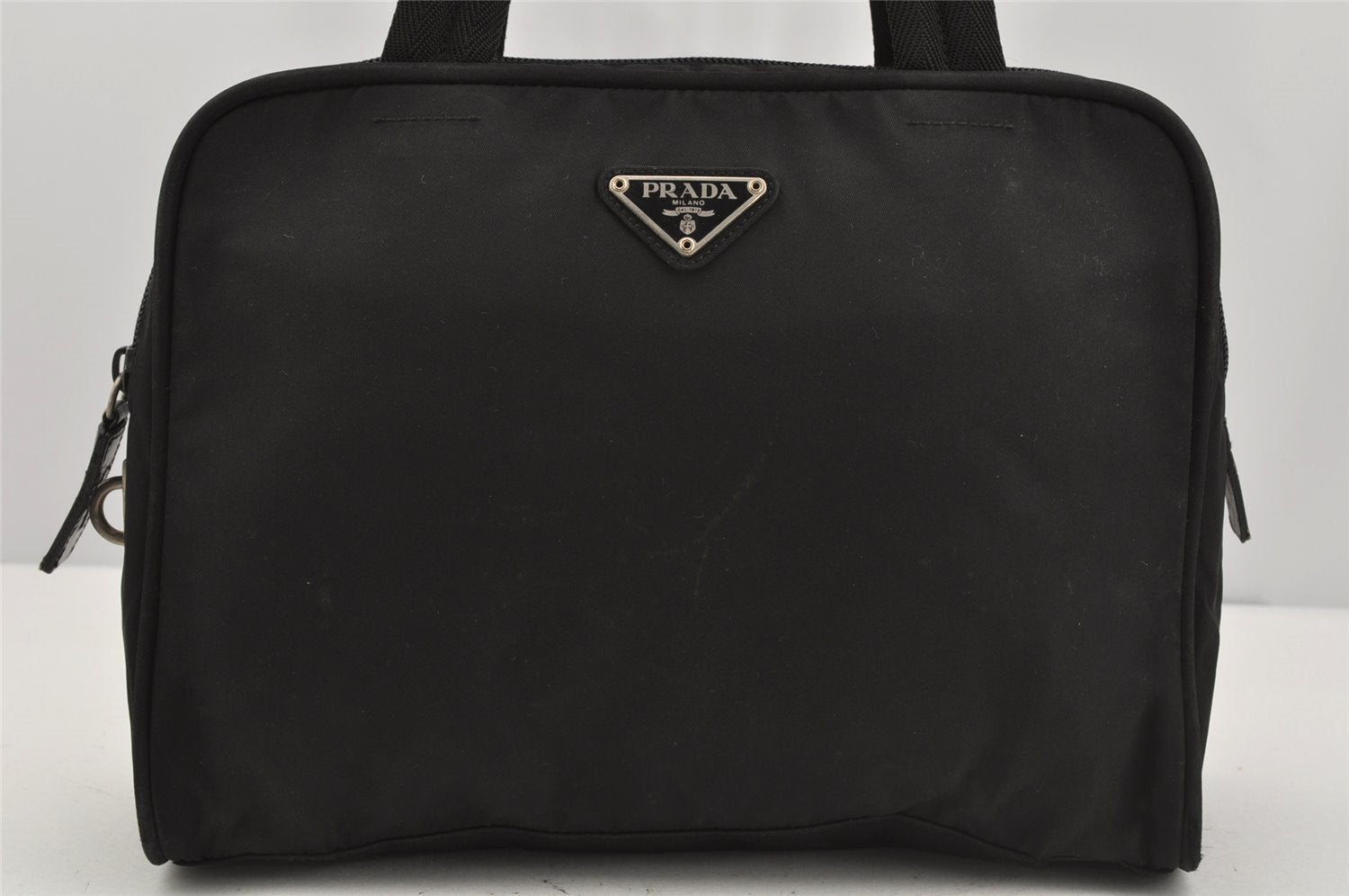 Authentic PRADA Nylon Tessuto Leather Shoulder Hand Bag Purse Black 4157J