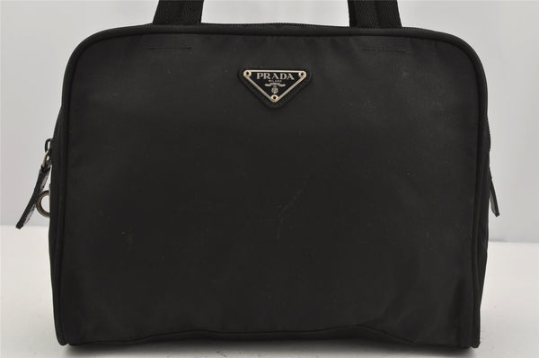 Authentic PRADA Nylon Tessuto Leather Shoulder Hand Bag Purse Black 4157J