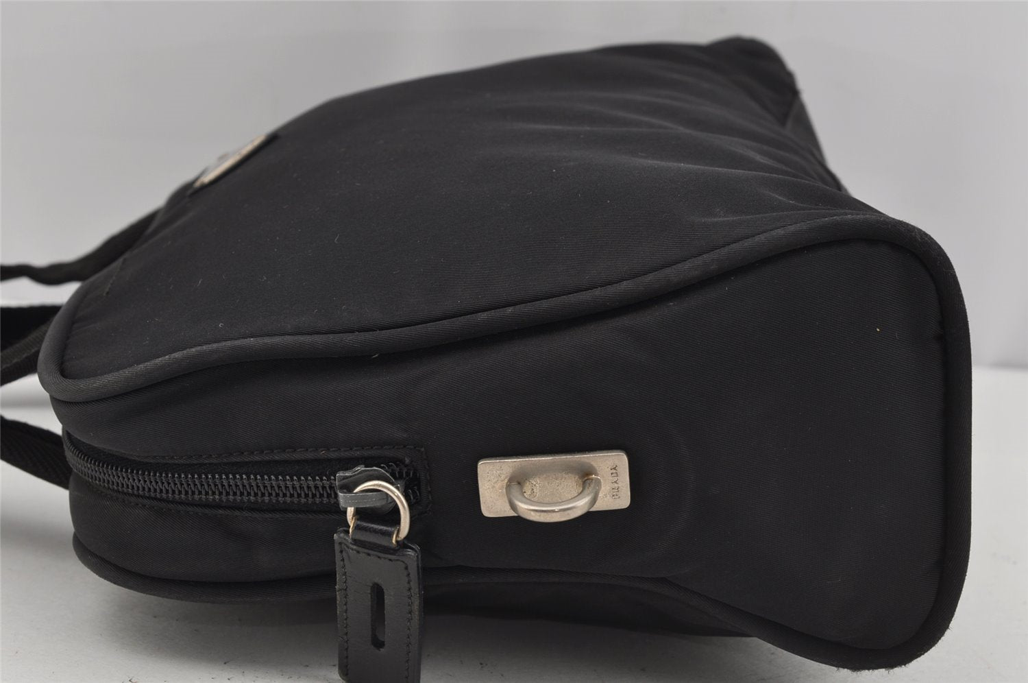 Authentic PRADA Nylon Tessuto Leather Shoulder Hand Bag Purse Black 4157J