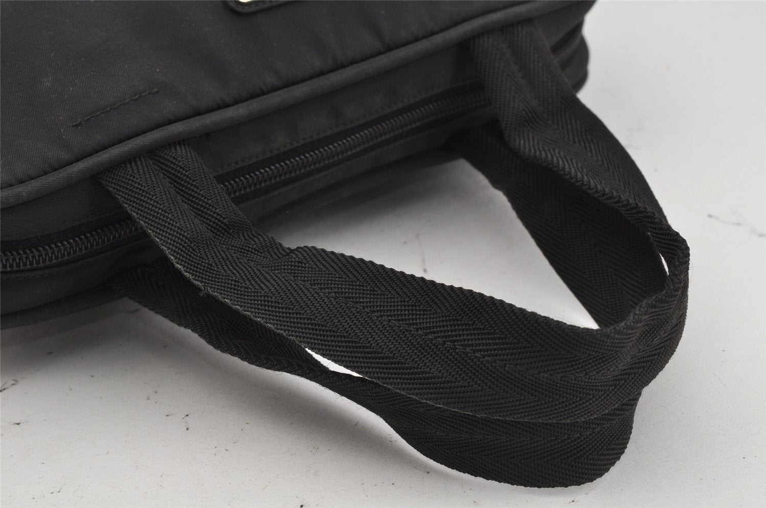 Authentic PRADA Nylon Tessuto Leather Shoulder Hand Bag Purse Black 4157J