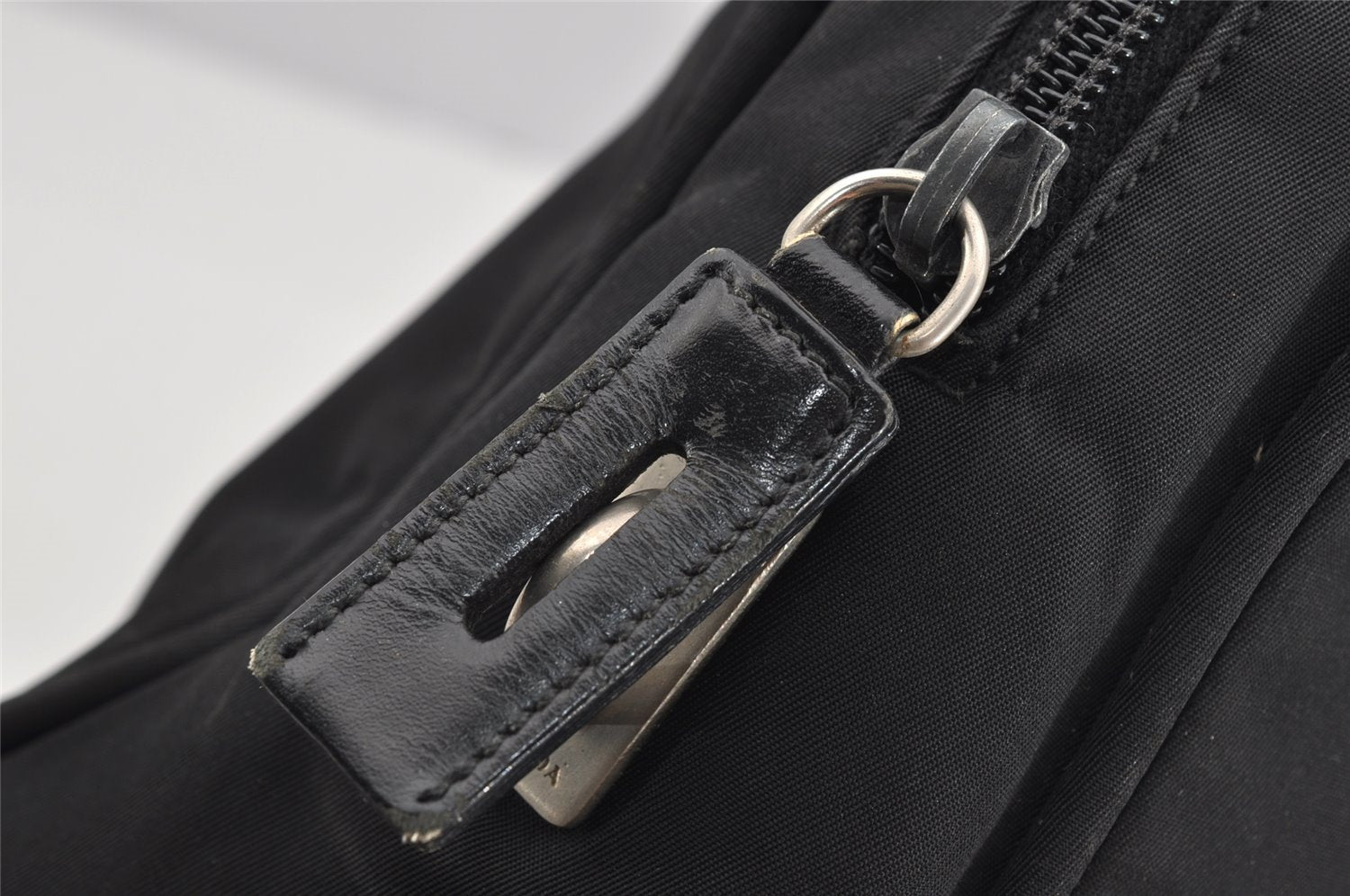 Authentic PRADA Nylon Tessuto Leather Shoulder Hand Bag Purse Black 4157J