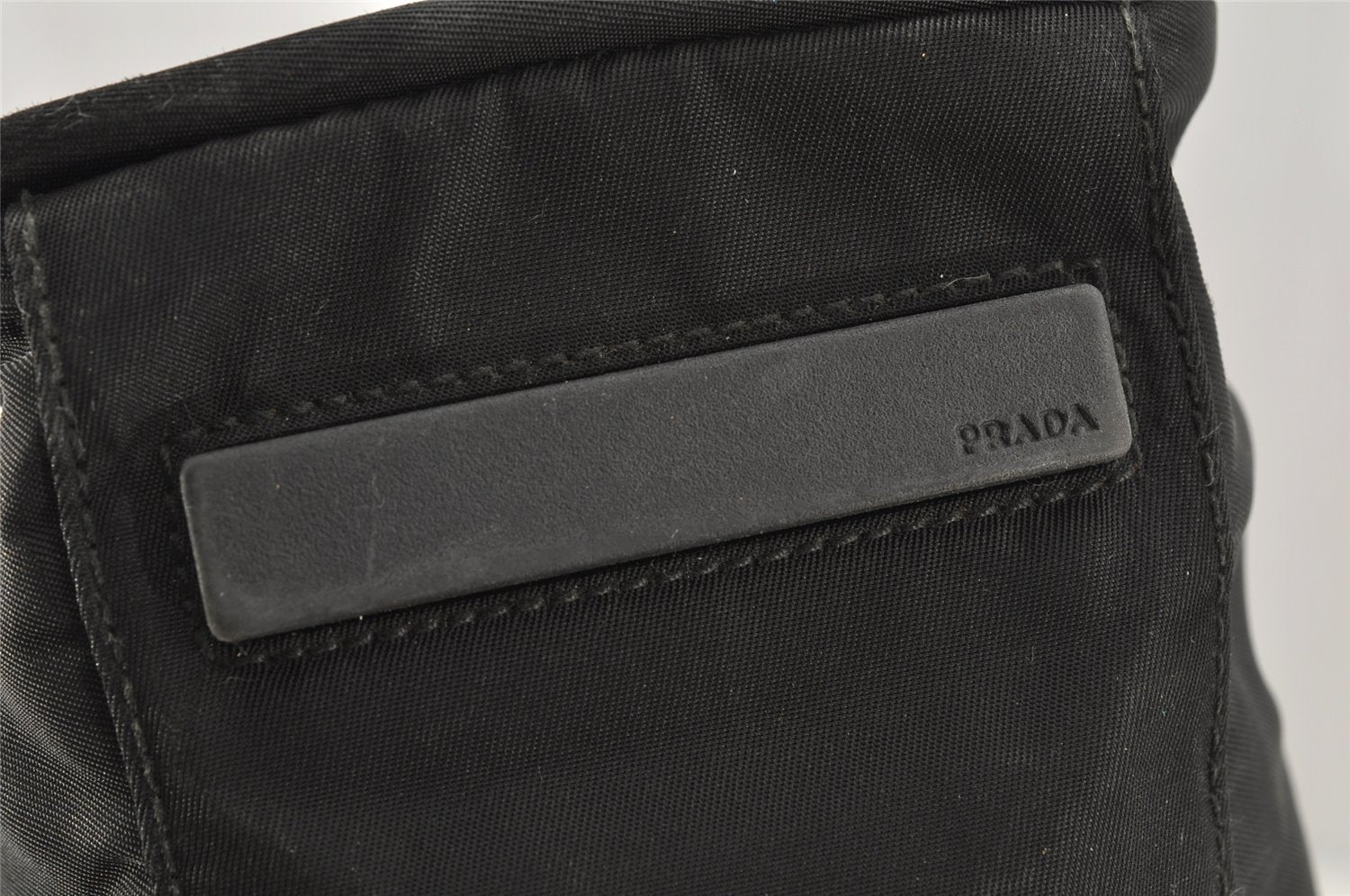 Authentic PRADA Nylon Tessuto Leather Shoulder Hand Bag Purse Black 4157J