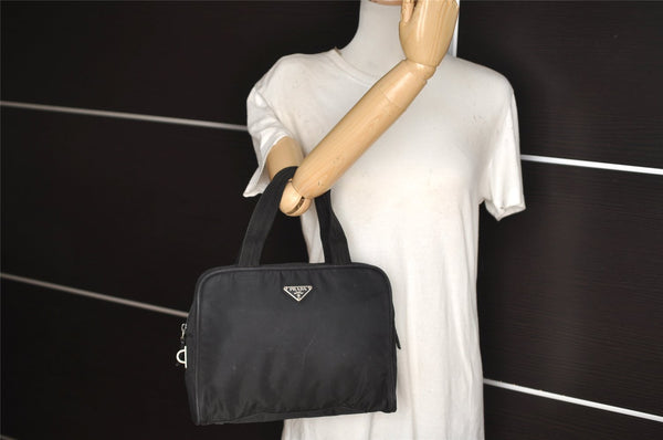 Authentic PRADA Nylon Tessuto Leather Shoulder Hand Bag Purse Black 4157J