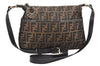 Authentic FENDI Vintage Zucca Shoulder Cross Body Bag Canvas Leather Brown 4159K