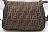 Authentic FENDI Vintage Zucca Shoulder Cross Body Bag Canvas Leather Brown 4159K