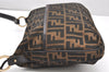 Authentic FENDI Vintage Zucca Shoulder Cross Body Bag Canvas Leather Brown 4159K