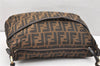 Authentic FENDI Vintage Zucca Shoulder Cross Body Bag Canvas Leather Brown 4159K