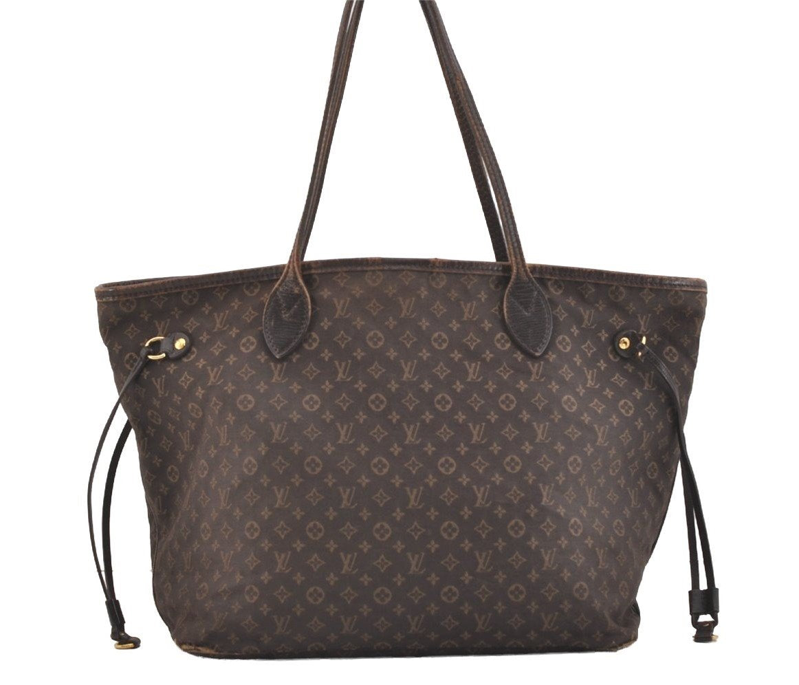 Authentic Louis Vuitton Monogram Idylle Neverfull MM Tote Bag M40513 Brown 4160J