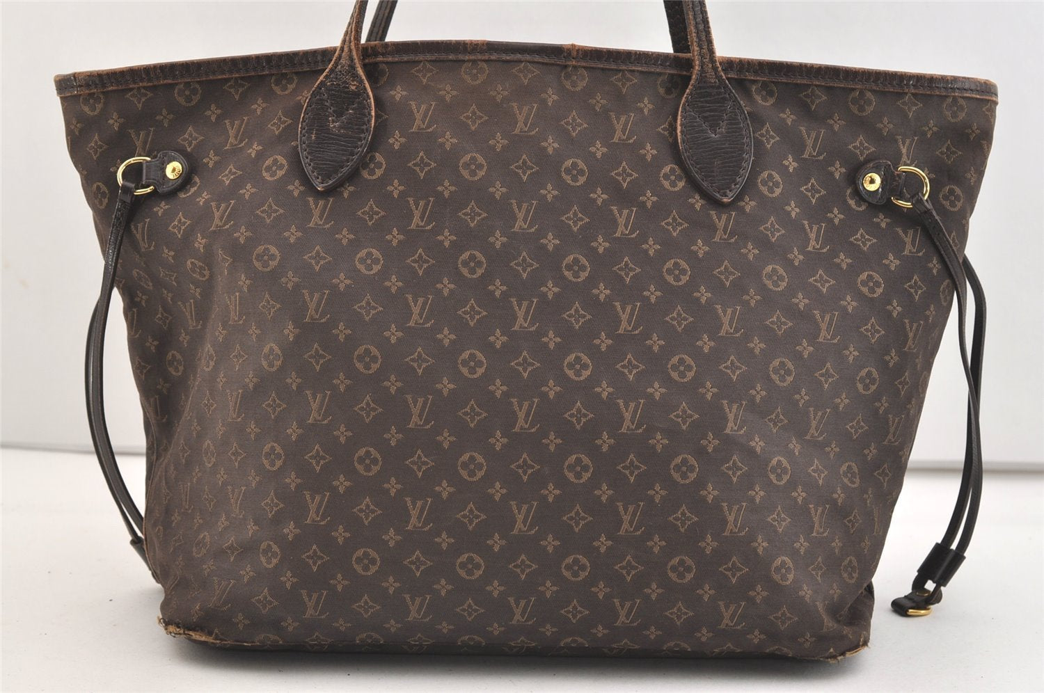 Authentic Louis Vuitton Monogram Idylle Neverfull MM Tote Bag M40513 Brown 4160J