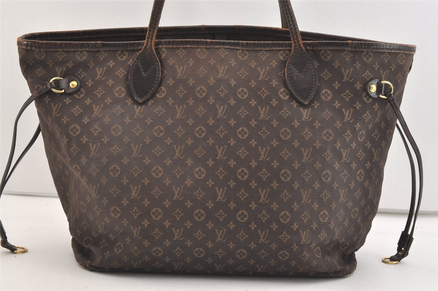 Authentic Louis Vuitton Monogram Idylle Neverfull MM Tote Bag M40513 Brown 4160J