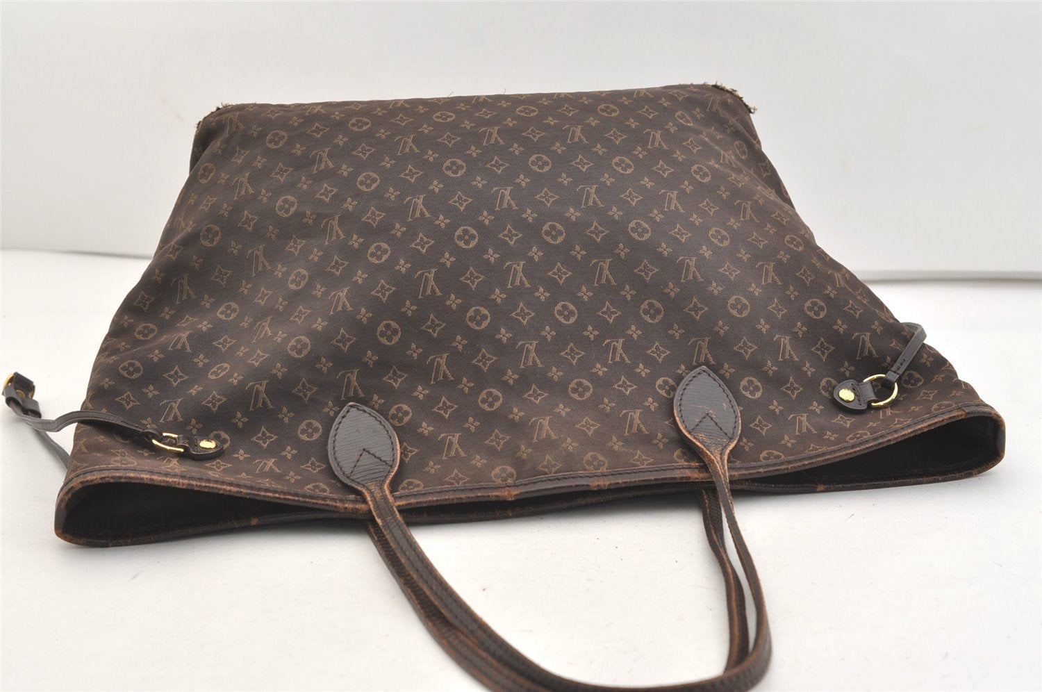 Authentic Louis Vuitton Monogram Idylle Neverfull MM Tote Bag M40513 Brown 4160J