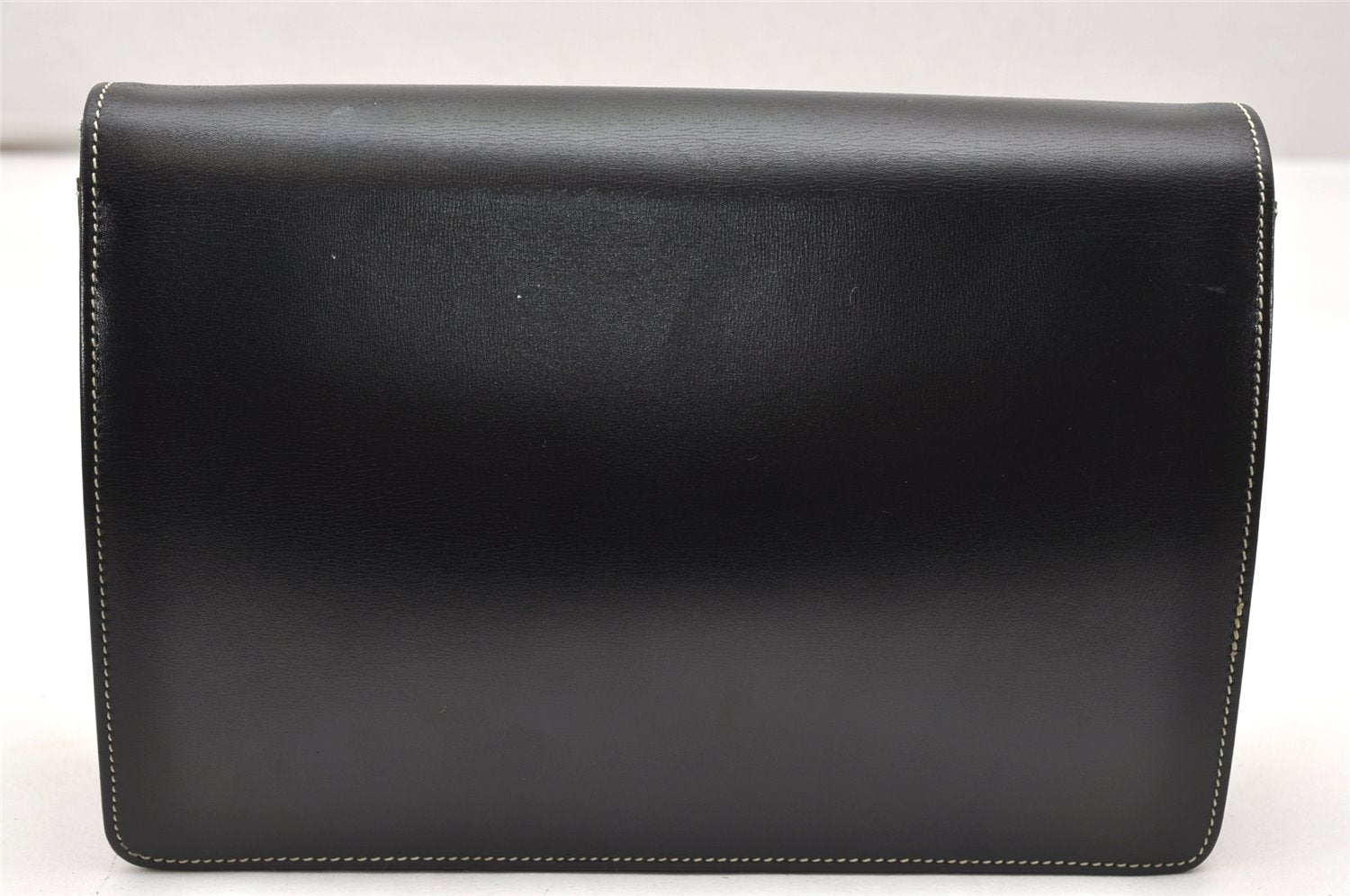 Authentic Christian Dior Chain Shoulder Cross Body Bag Leather Black CD 4160K