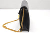 Authentic Christian Dior Chain Shoulder Cross Body Bag Leather Black CD 4160K