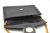 Authentic Christian Dior Chain Shoulder Cross Body Bag Leather Black CD 4160K