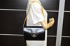 Authentic Christian Dior Chain Shoulder Cross Body Bag Leather Black CD 4160K