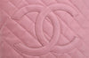 Authentic CHANEL Caviar Skin Medallion CC Logo Shoulder Tote Bag Pink 4161J