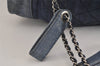 Authentic CHANEL Denim Matelasse 2Way Drawstring Hand Backpack CC Navy 4162J