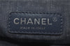 Authentic CHANEL Denim Matelasse 2Way Drawstring Hand Backpack CC Navy 4162J