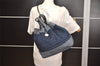 Authentic CHANEL Denim Matelasse 2Way Drawstring Hand Backpack CC Navy 4162J