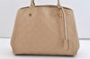 Auth Louis Vuitton Monogram Empreinte Montaigne MM 2Way Hand Bag Beige LV 4163J