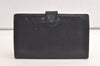 Authentic CHANEL Caviar Skin CC Logo Long Bifold Wallet Purse Black 4163K