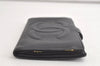 Authentic CHANEL Caviar Skin CC Logo Long Bifold Wallet Purse Black 4163K