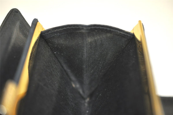 Authentic CHANEL Caviar Skin CC Logo Long Bifold Wallet Purse Black 4163K
