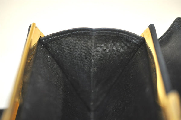 Authentic CHANEL Caviar Skin CC Logo Long Bifold Wallet Purse Black 4163K