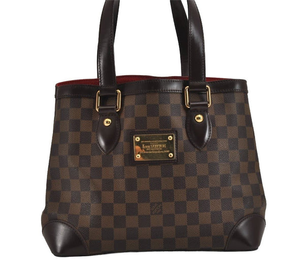 Authentic Louis Vuitton Damier Hampstead PM Shoulder Tote Bag N51205 LV 4164J