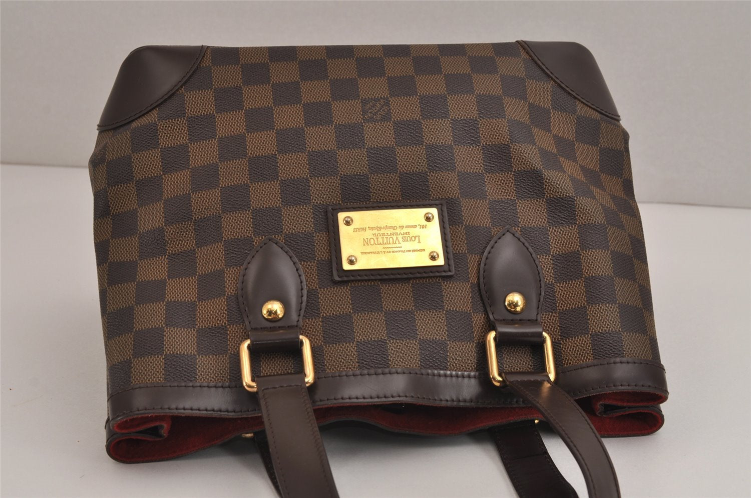 Authentic Louis Vuitton Damier Hampstead PM Shoulder Tote Bag N51205 LV 4164J