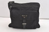 Authentic PRADA Vela Nylon Tessuto Leather Shoulder Cross Bag BT0573 Black 4165J