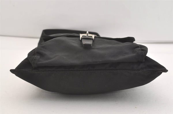 Authentic PRADA Vela Nylon Tessuto Leather Shoulder Cross Bag BT0573 Black 4165J