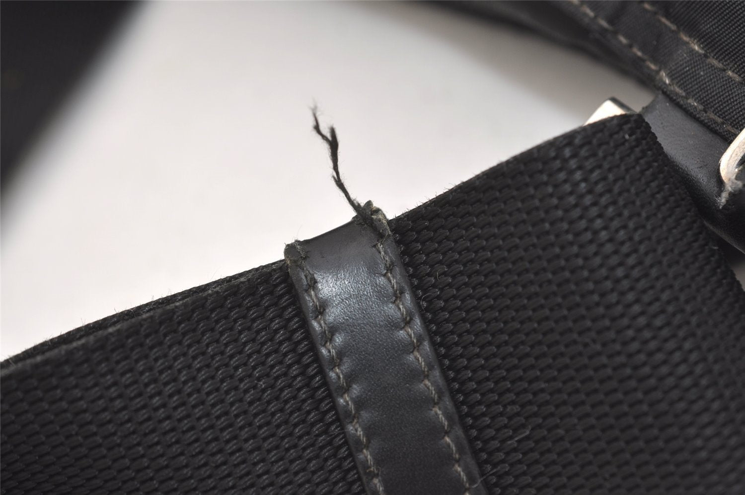 Authentic PRADA Vela Nylon Tessuto Leather Shoulder Cross Bag BT0573 Black 4165J