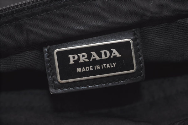 Authentic PRADA Vela Nylon Tessuto Leather Shoulder Cross Bag BT0573 Black 4165J