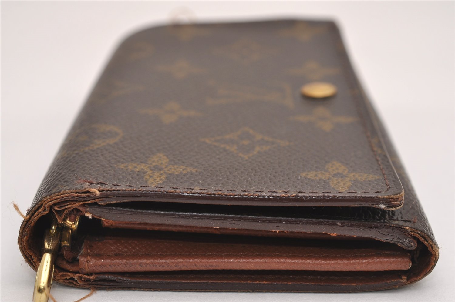 Auth Louis Vuitton Monogram Porte Monnaie Billets Tresor Wallet M61730 LV 4167J