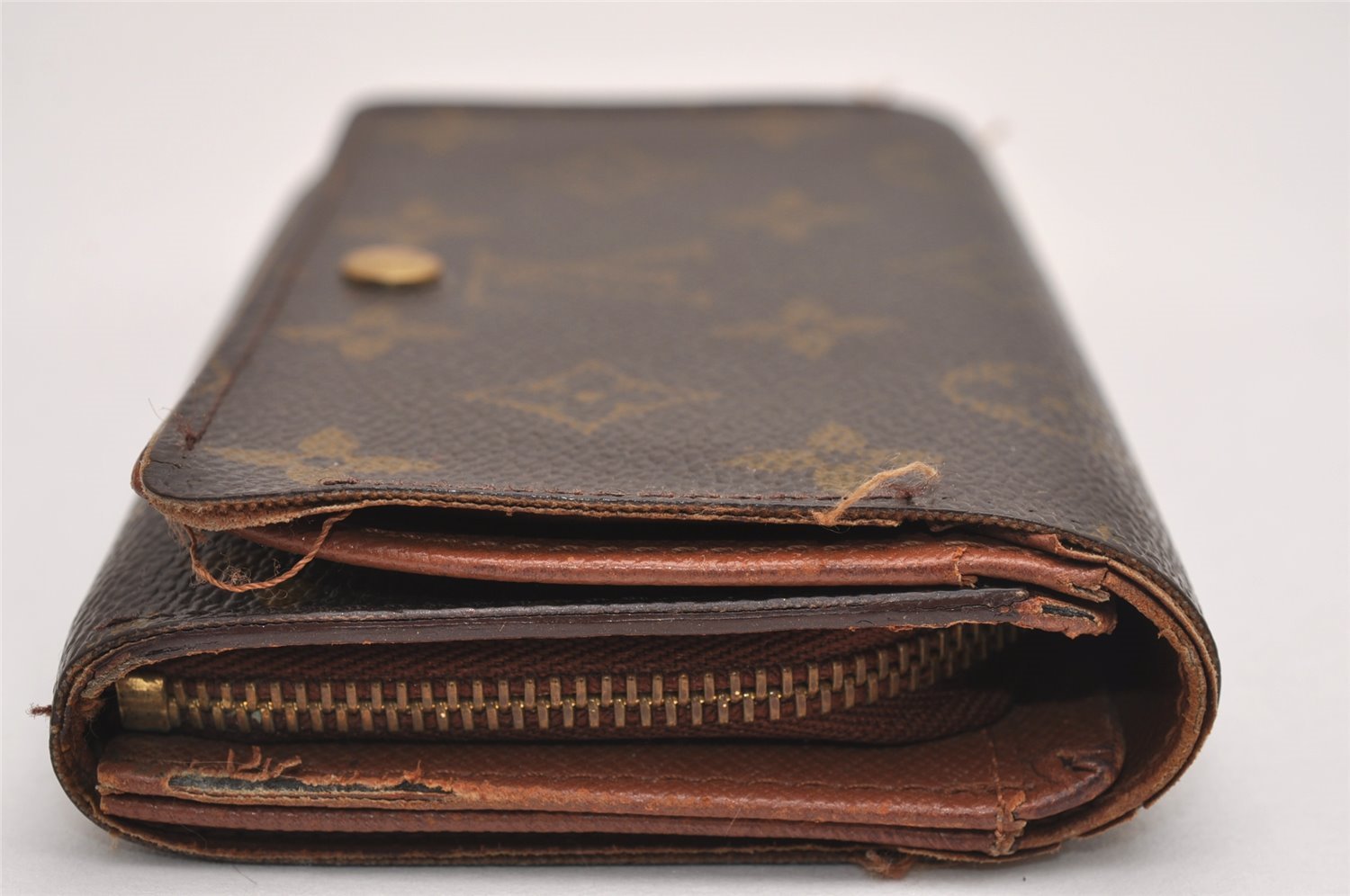 Auth Louis Vuitton Monogram Porte Monnaie Billets Tresor Wallet M61730 LV 4167J