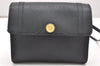 Authentic Christian Dior Honeycomb Shoulder Cross Bag PVC Leather Black 4167K