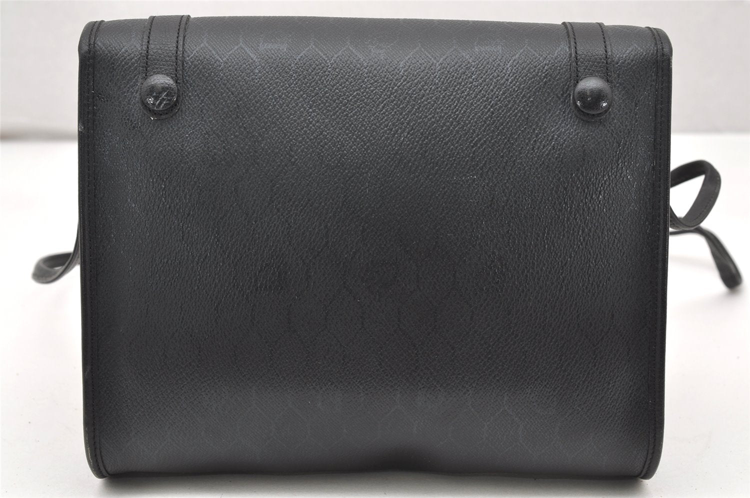 Authentic Christian Dior Honeycomb Shoulder Cross Bag PVC Leather Black 4167K