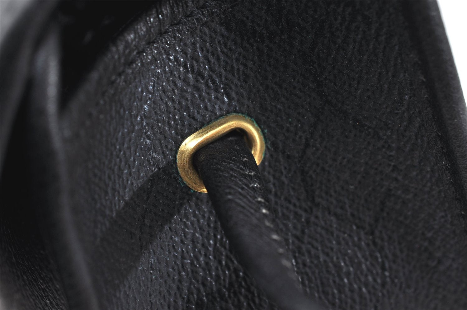Authentic Christian Dior Honeycomb Shoulder Cross Bag PVC Leather Black 4167K