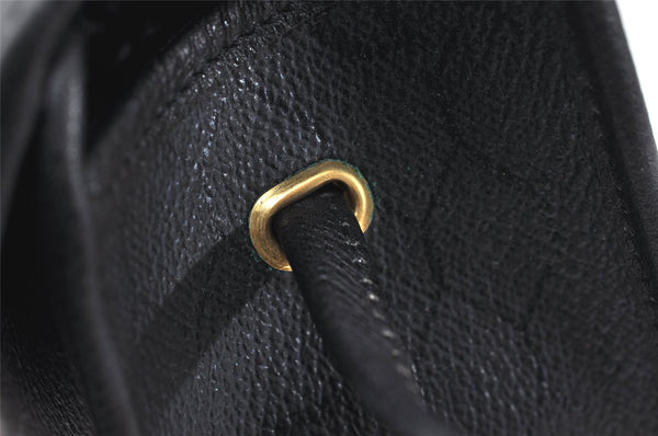 Authentic Christian Dior Honeycomb Shoulder Cross Bag PVC Leather Black 4167K