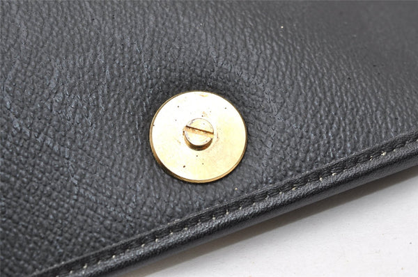 Authentic Christian Dior Honeycomb Shoulder Cross Bag PVC Leather Black 4167K