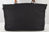 Authentic GUCCI Bamboo 2Way Shoulder Tote Bag Nylon Leather Black 4168K