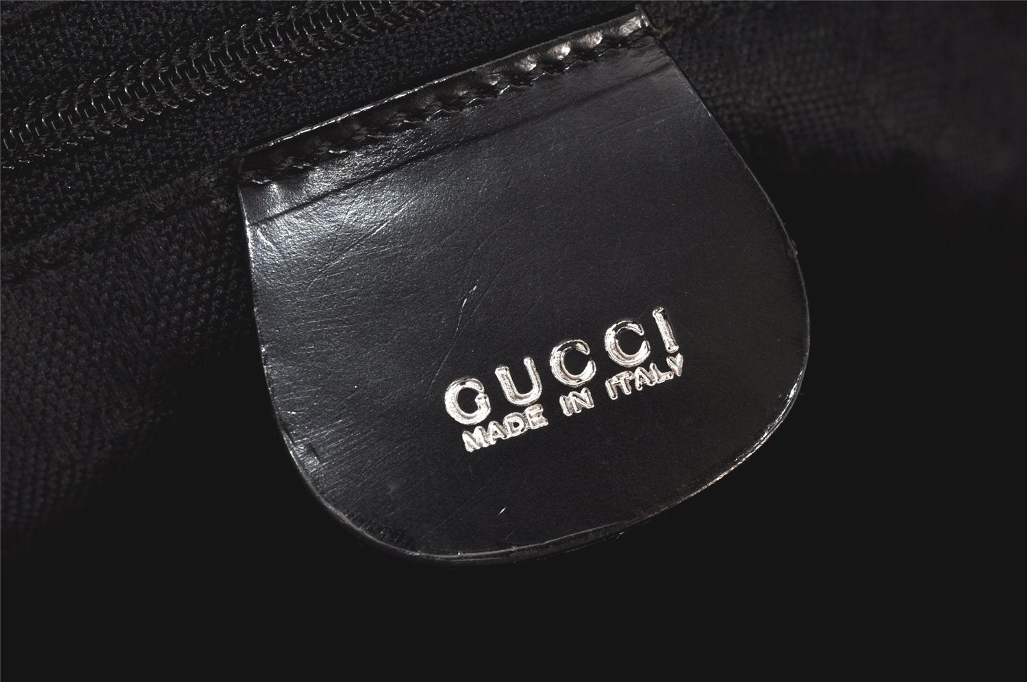 Authentic GUCCI Bamboo 2Way Shoulder Tote Bag Nylon Leather Black 4168K