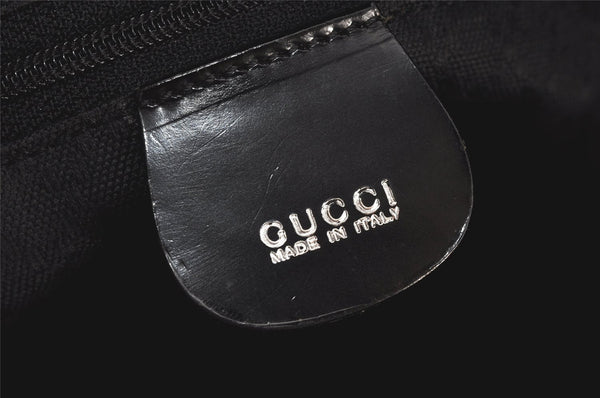 Authentic GUCCI Bamboo 2Way Shoulder Tote Bag Nylon Leather Black 4168K